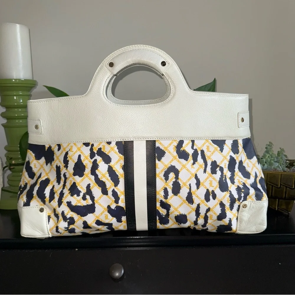 L.A.M.B. Gwen Stefani Vintage Y2K Leather Samburu Coated Cheetah Clutch/Satchel